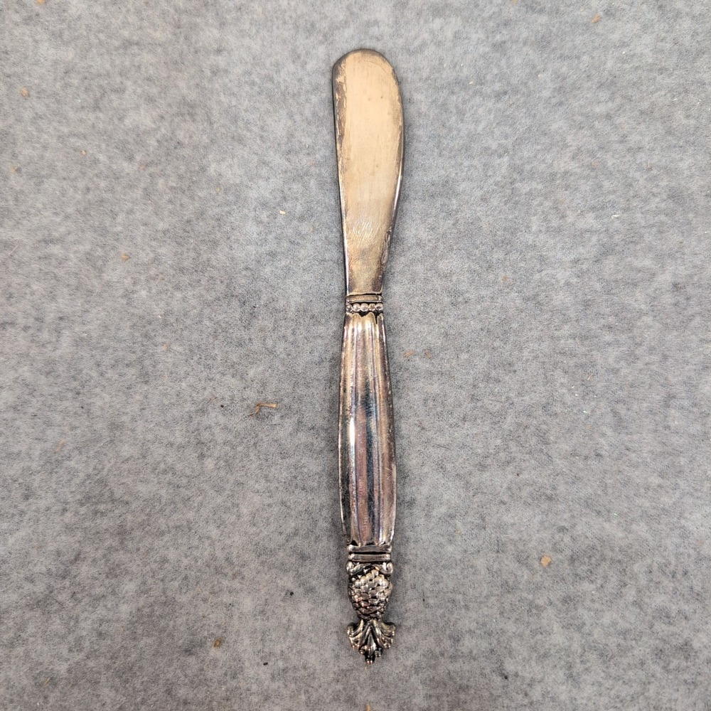 Godinger Silver Plated Pineapple Finial Butter Spreader Cheese Knife Fluted - Picture 4 of 6
